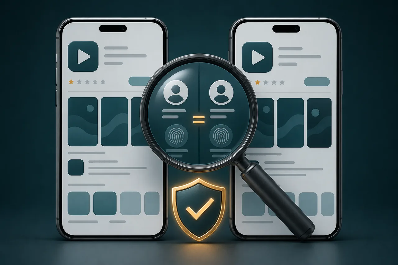 Illustrazione che confronta due schede di applicazioni