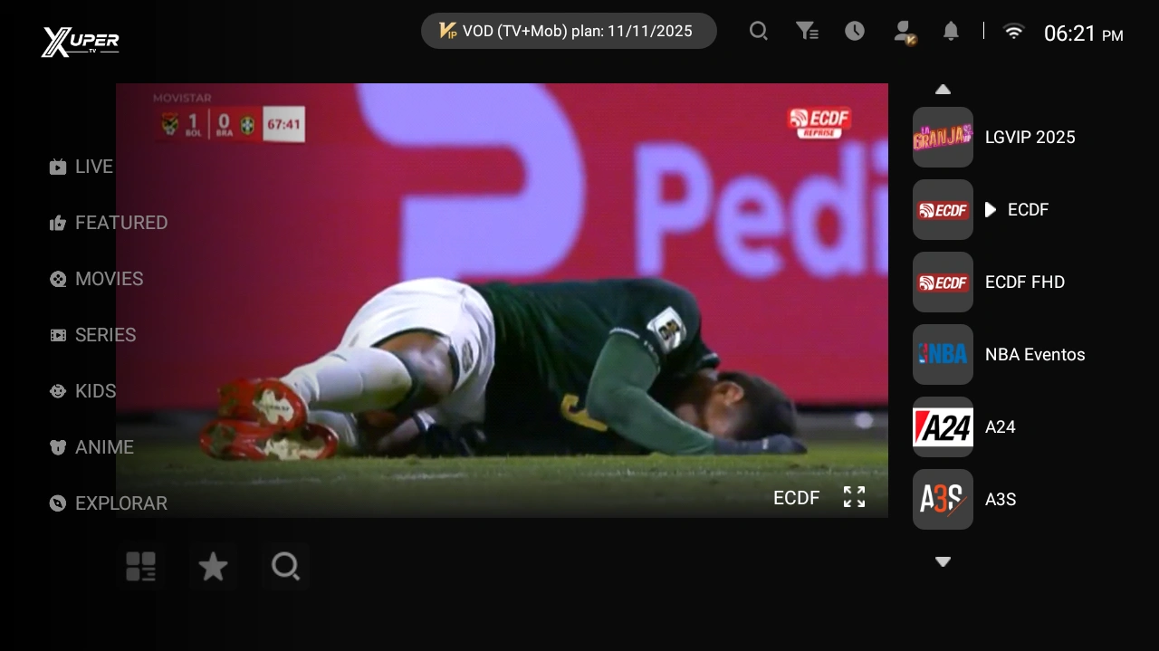 Streamex TV remote navigation example for subtitle and caption controls